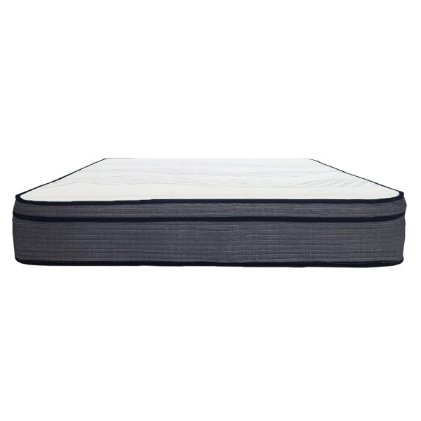 14 in. Hybrid Plush King Size Foam Mattress, Soft Polyester Knit Cover, Multi-Layer Foam Mattress, White Gray Fashion