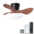 24   walnut Small Ceiling Fan with Lights and Remote  LED 18W Modern  Flush Mount Ceiling Fan Adjustable Color,DC Quiet Motor Low Profile Ceiling Fan for Bedroom Kitchen Dining Patio,FCC Online Hot Sale