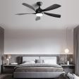 52 Inch Modern Ceiling Fan With 3 Color Dimmable 5 ABS Blades Remote Control Reversible DC Motor With Led Light Online Sale