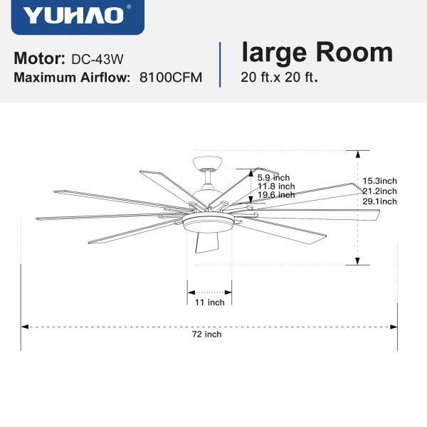 72 in Integrated LED Brushed Nickel Smart Ceiling Fan with Remote Control Online