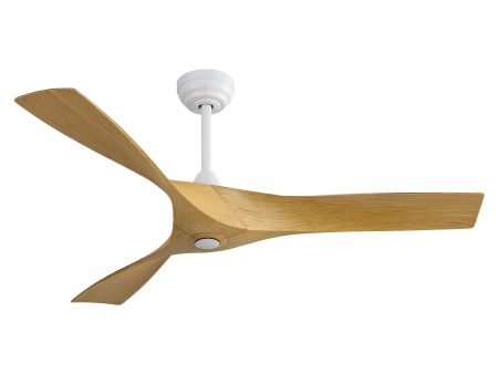 52 Inch Modern Ceiling Fan With 3 ABS Blades Remote Control Reversible DC Motor Without Light For Living Room on Sale