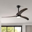 52  Ceiling Fan, Indoor Outdoor Ceiling Fan With Light with Remote Control, Noiseless Reversible Motor, 6 Speed ,3 Color , for Patio Living Room, Bedroom, Office,Indoor.(Matte Black ) Sale