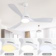 54 Inch White ABS Ceiling Fan 6 Speed Smart Remote Control Dimmable Reversible DC Motor For Living Room Online Sale