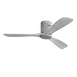 52 Inch Flush Mount Ceiling Fan DC 3 Carved Wood Fan Blade Noiseless Reversible Motor Remote Control Without Light For Sale