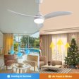 52 Inch Indoor Ceiling Fan With Dimmable Led Light 3 Solid Wood Blades Remote Control Reversible DC Motor White For Living Room Online now