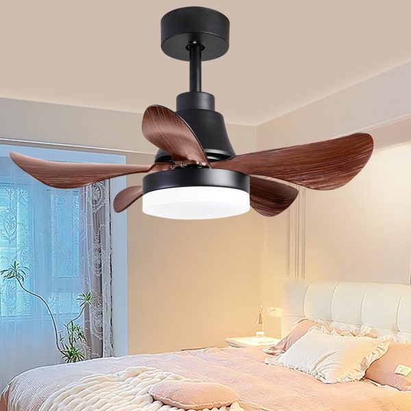 28 lnch Ceiling Fan with Lights Remote Control, Small Ceiling Fan Flush Mount, 5 Reversible Blades, Low Profile Ceiling Fan Light with 6 Speeds 3 Colors for Bedroom Kitchen For Discount