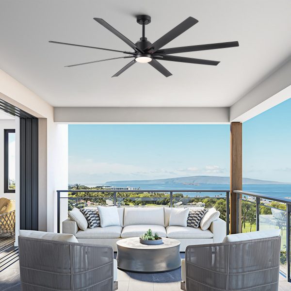 72  Supper Large Integrated LED Light Ceiling Fan with Black ABS Blade Online Sale