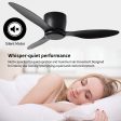 52  Flush Mount Ceiling Fan without light, 3 Reversible Blades, with 6 Speeds Reversible DC Motor,Low Profile Ceiling Fan with no light for Living Room Kitchen Bedroom For Discount